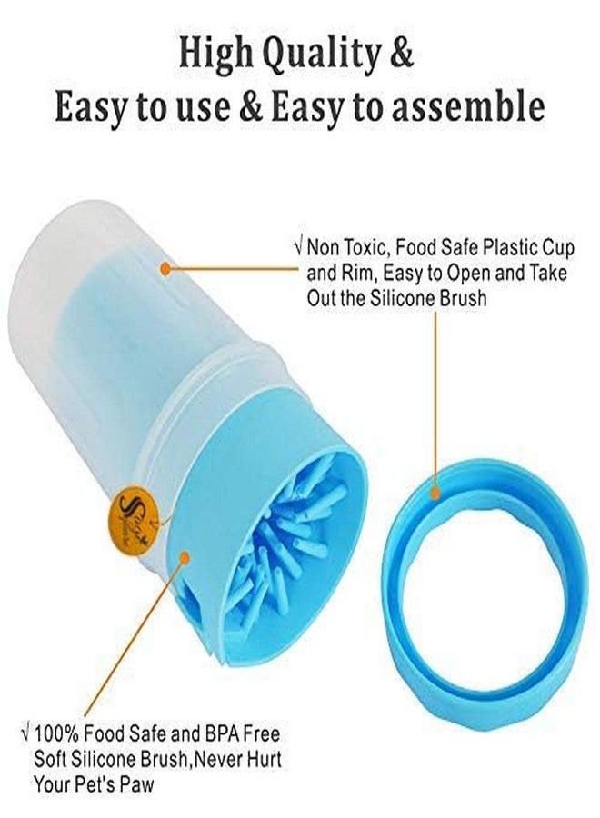 سايج سكوير مغسلة مخالب الكلاب المحمولة من سيج سكوير، منظف المخالب/منظف المخالب - مكبس سيليكون ناعم لفرك كل قدم وغسل الأوساخ والطين والحطام من مخالب الكلاب/الجراء/القطط (أزرق) - Image 5